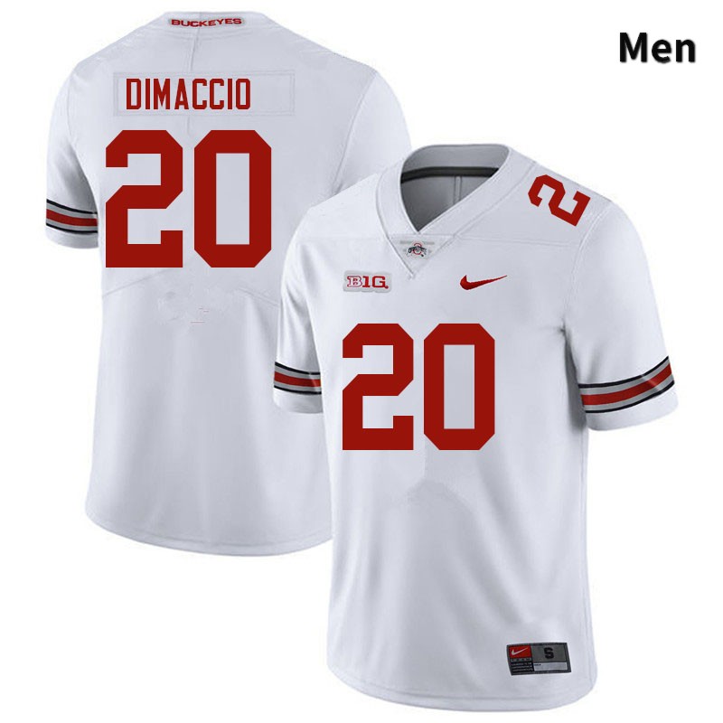 Ohio State Buckeyes Dominic DiMaccio Men's #20 White Authentic Stitched College Football Jersey